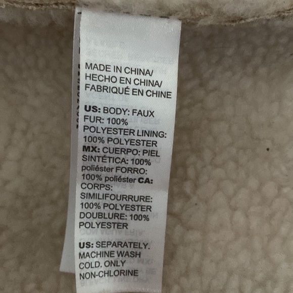 White House black market faux suede Sherpa jacket, size Med - Picture 7 of 9